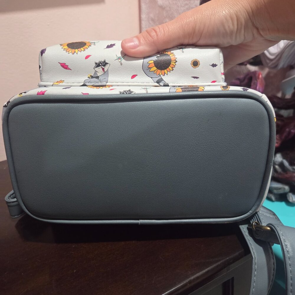 Loungefly Disney White Raccoon & Sunflower Mini Backpack - Picture 9 of 11